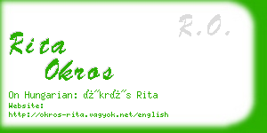 rita okros business card